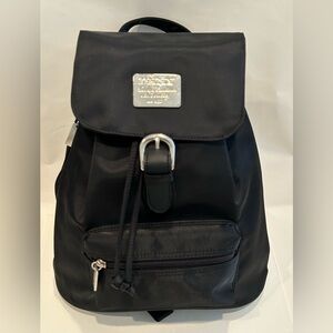 EUC Vintage DKNY Nylon Black Backpack (Creative Excellence) 13x12 In Side Zipper